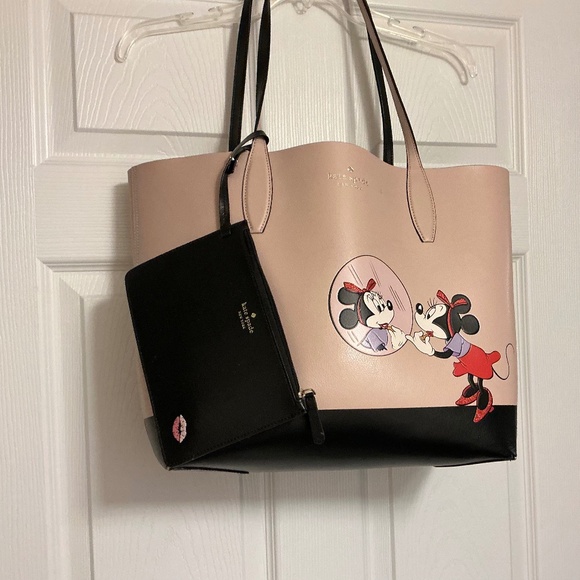 Kate Spade Minnie Mouse tote and wristlet (reversible) - Picture 1 of 3